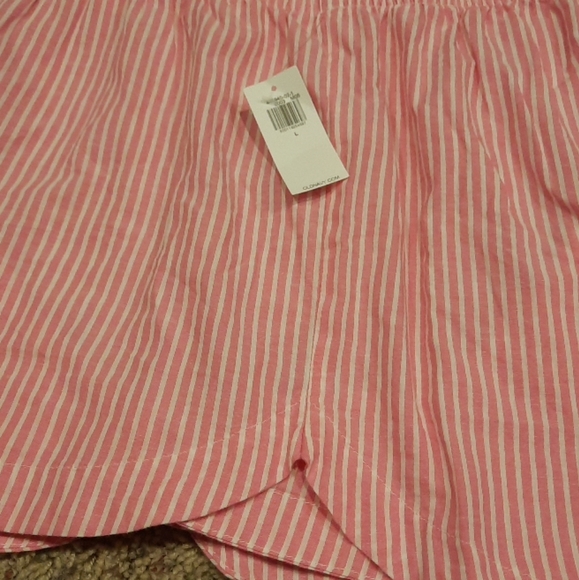 Old Navy Women's Size L Sleep Shorts Pink White Stripe Boxers Brand New - Picture 4 of 6